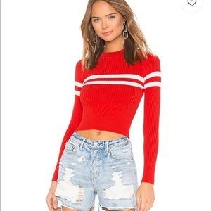 Mock Neck Sweater Red
